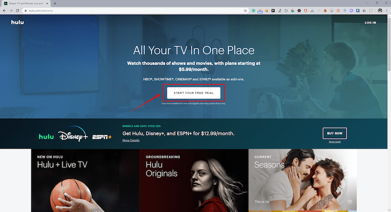 Start Hulu free trial 