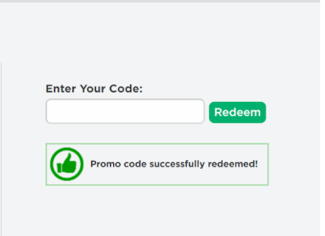 Redeem promo code roblox