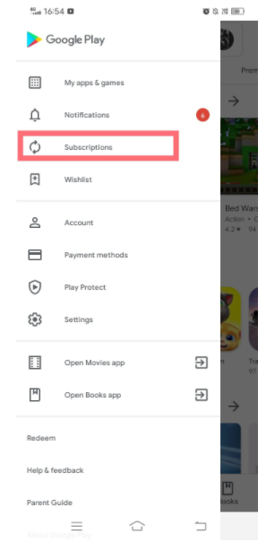 Click on Subscriptions