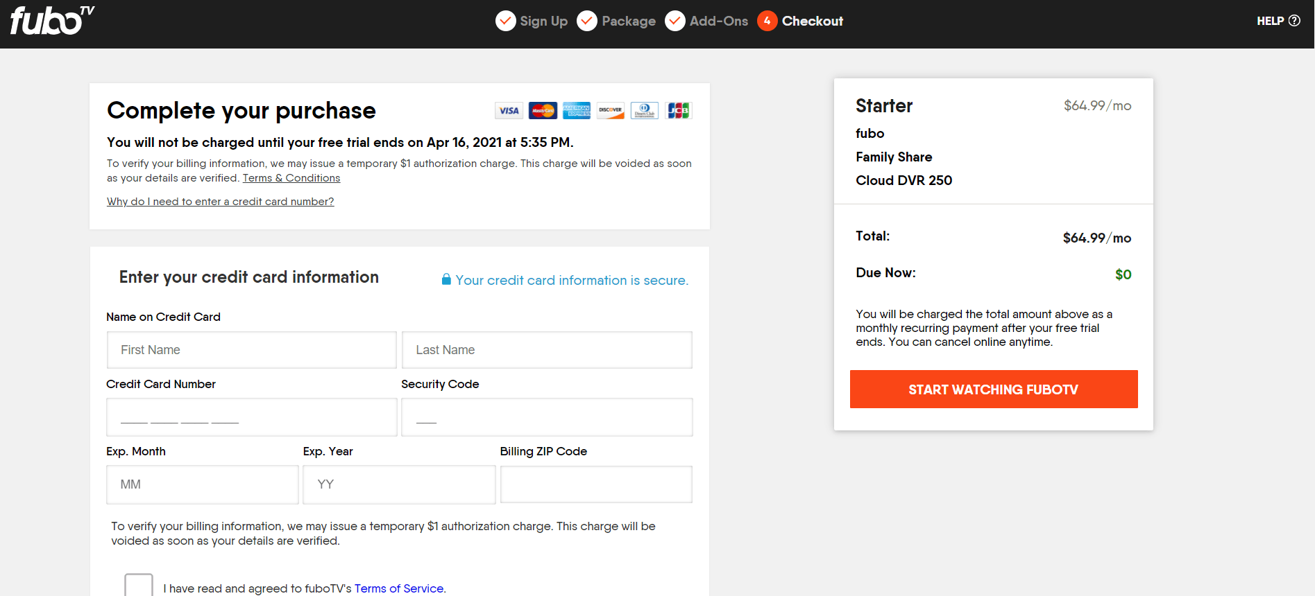Enter Your Payment Details