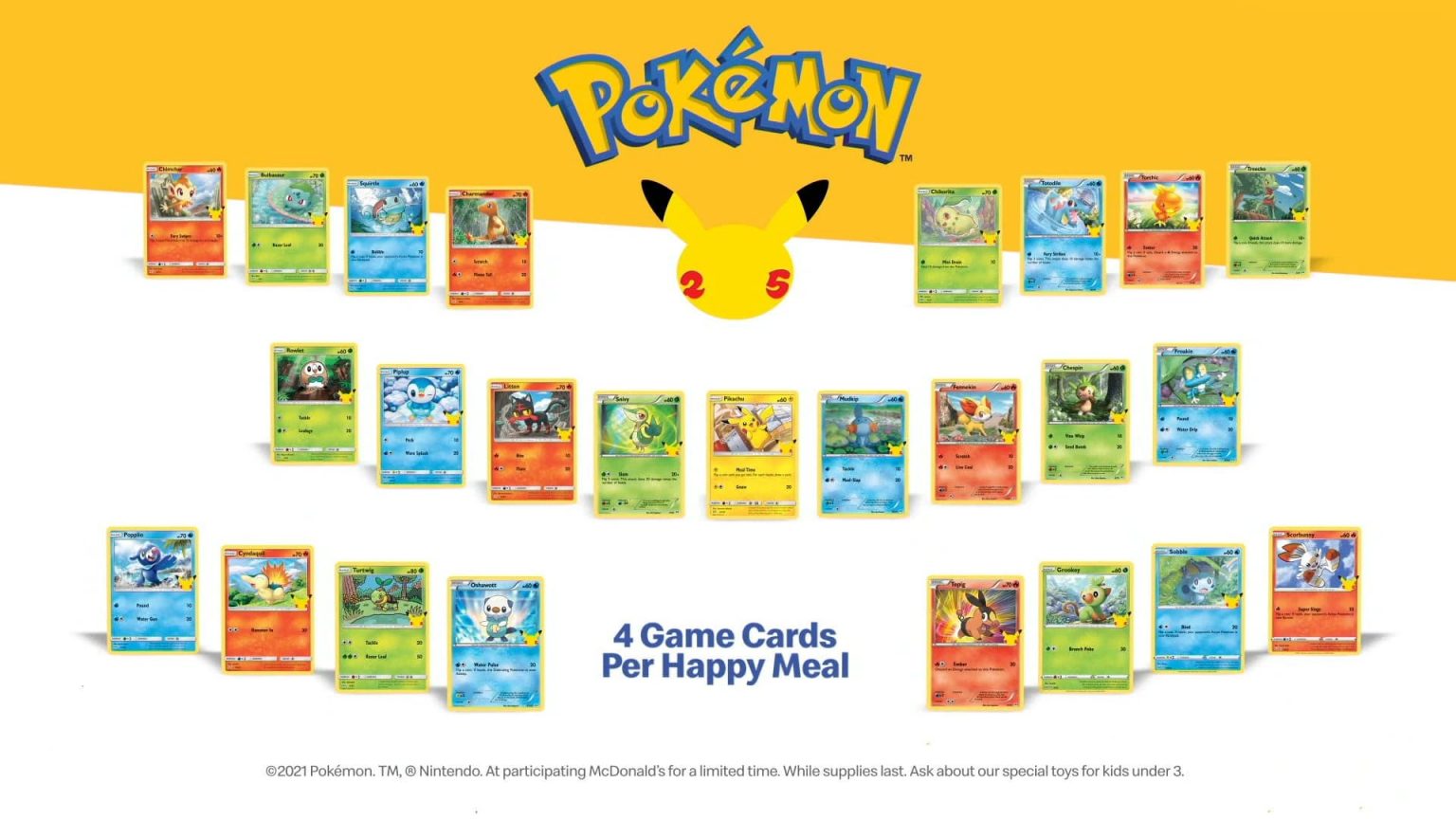 McDonald's Pokemon Cards List (The 25th Anniversary Cards)