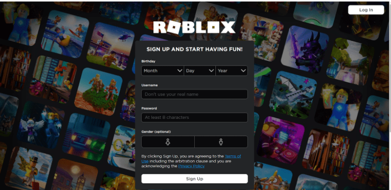 roblox sign up api